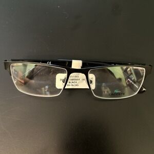 Lacoste L2237 Matte Black 002 Rectangular Half Rim 55-19-145 NWT Frames Msrp 210